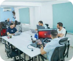 The open-plan workspace