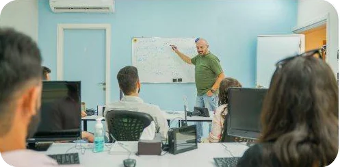 A whiteboard session with the team