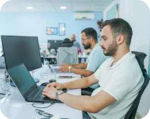 Engineers at their workstations